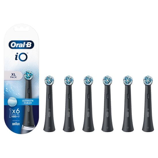 Oral-B iO Ultimate Clean čierne kefkové hlavy, balenie 6 ks