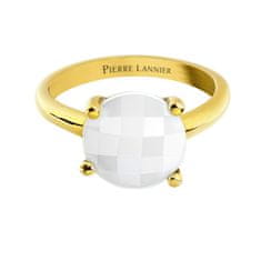 Pierre Lannier Pozlátený prsteň s bielym achátom Multiples BJ06A321 (Obvod 52 mm)