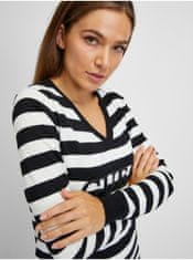 Guess Čierno-biely dámsky pruhovaný ľahký sveter Guess Anne XS