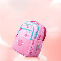 Klarion Nádherná ergonomická ružová školská taška Amálka s peračníkom a desiatovou taškou - sada