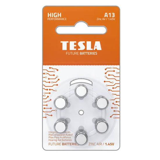 Tesla Batteries TESLA A13 (PR48) RZinc Air 6 ks blister NEW