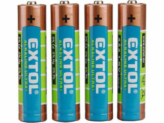 Extol Light Batéria alkalická 4ks, 1,5V, typ AA