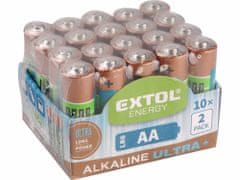 Extol Light Batéria alkalická 20ks, 1,5V, typ AA