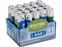 Extol Light Batéria zink-chloridová 20ks, 1,5V, typ AAA