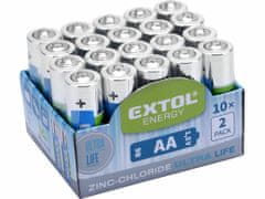 Extol Light Batéria zink-chloridová 20ks, 1,5V, typ AA