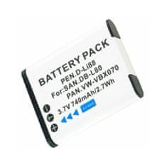 BRAUN Batéria SANYO DB-L80 (BDP-PLI88, 740 mAh)