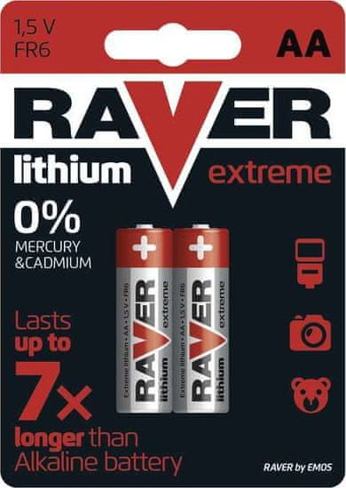 GP Batteries GP lítiová batéria 1,5 V RAVER AA (R6) Extreme 2ks blister