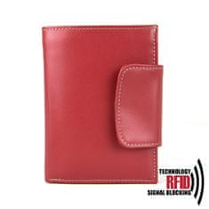 VegaLM Kožená peňaženka vybavená blokáciou RFID / NFC v červenej farbe