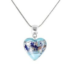 Lampglas Pôvabný náhrdelník Ice Heart s rýdzim striebrom v perle Lampglas NLH29