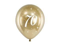 PartyDeco Saténové balóny 70 zlaté 30cm 6ks