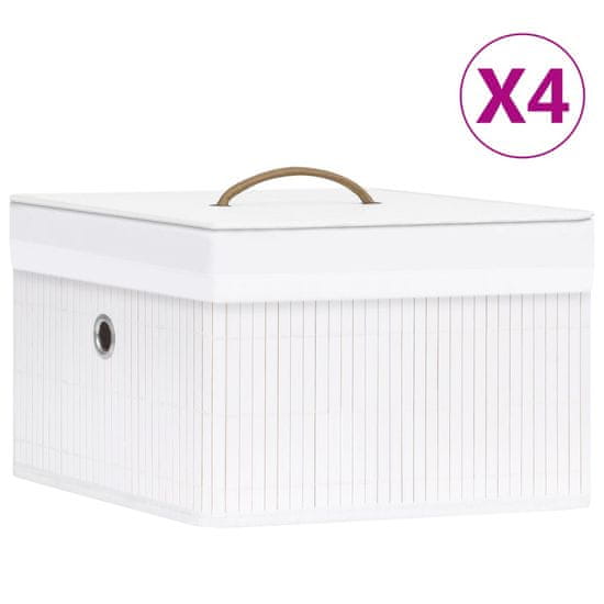 Petromila vidaXL Bambusové úložné boxy 4 ks biele