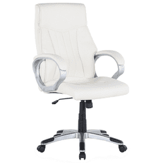Beliani Sivo-biela otočná kožená kancelárska stolička TRIUMPH