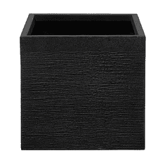 Beliani Kvetináč štvorcový 50x50x46 cm čierny PAROS