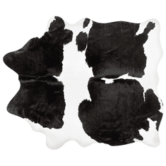 Beliani Koberec z hovädzej kože 3-4 m² biely / čierny NASQU