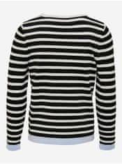 ONLY Bielo-čierny dievčenský pruhovaný sveter ONLY Suzana 122-128