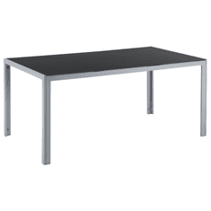 Beliani Čierny hliníkový záhradný stôl 160 cm CATANIA