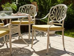 Beliani Sada 4 záhradných hliníkových stoličiek bielych ANCONA