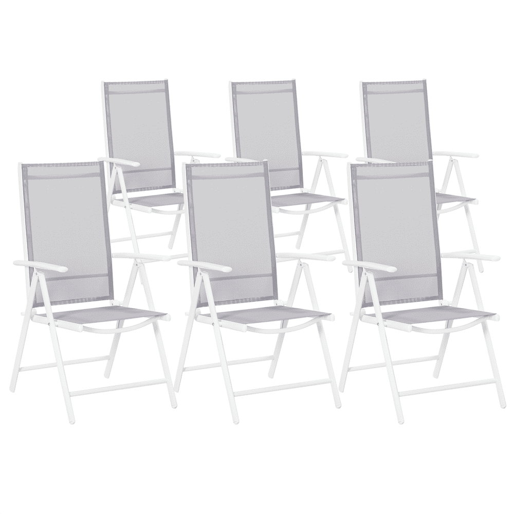 Beliani Set 6 záhradných stoličiek s hliníkovým rámom CATANIA