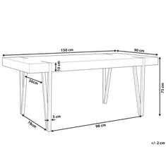 Beliani Jedálenský stôl betónový vzhľad 150 x 90 cm ADENA
