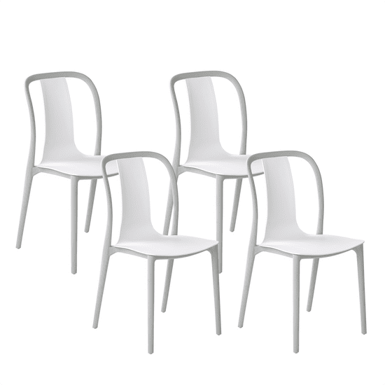 Beliani Sada 4 záhradných stoličiek v bielej a sivej farbe SPEZIA