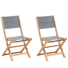 Beliani Sada 2 skladacích záhradných stoličiek z akáciového dreva CESANA