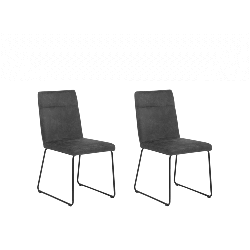 Beliani Dve sivé jedálenské stoličky NEVADA