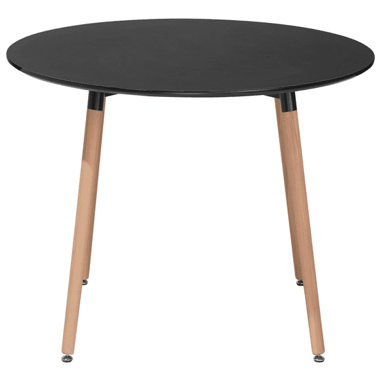 Beliani Jedálenský stôl z kaučuku 90 cm čierny BOVIO