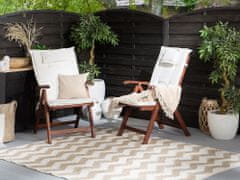 Beliani Sada 2 záhradných stoličiek s bielymi vankúšmi TOSCANA