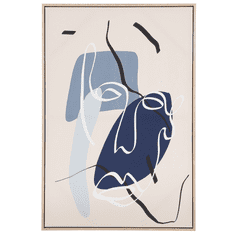 Beliani Obraz na plátne v ráme 63 x 93 cm modrý / béžový OSTERIOLA