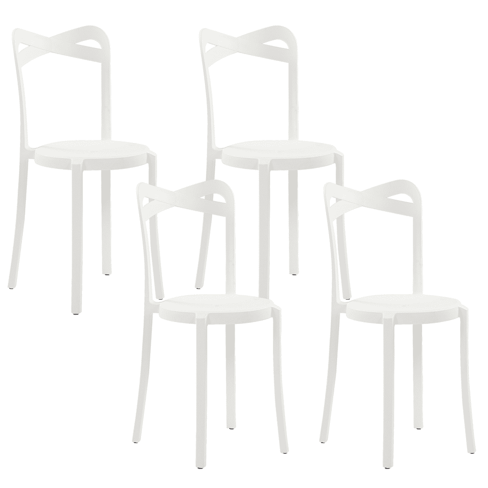 Beliani Sada 4 jedálenských stoličiek plastových bielych CAMOGLI