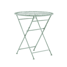 Beliani Záhradný stôl zelený kovový skladací 70 cm TRENTO