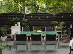 Beliani Sada záhradného nábytku stôl so sklenenou doskou 220 x 100 cm 8 ratanových stoličiek GROSSETO