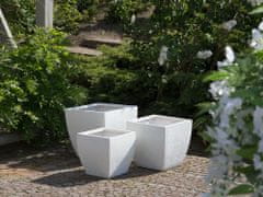 Beliani Kvetináč štvorcový biely 53x53x51 cm ORICOS