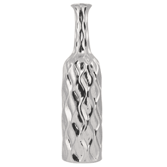 Beliani Dekoratívna keramická váza strieborná BASSANIA