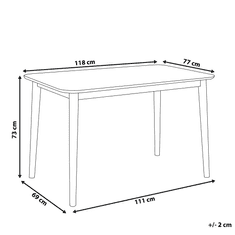 Beliani Drevený jedálenský stôl sivý 118 x 77 cm MODESTO