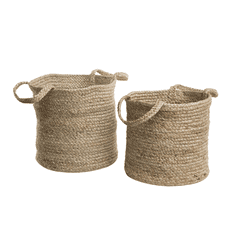 Beliani Sada dvoch textilných košov v pieskovo béžovej farbe KAELLA