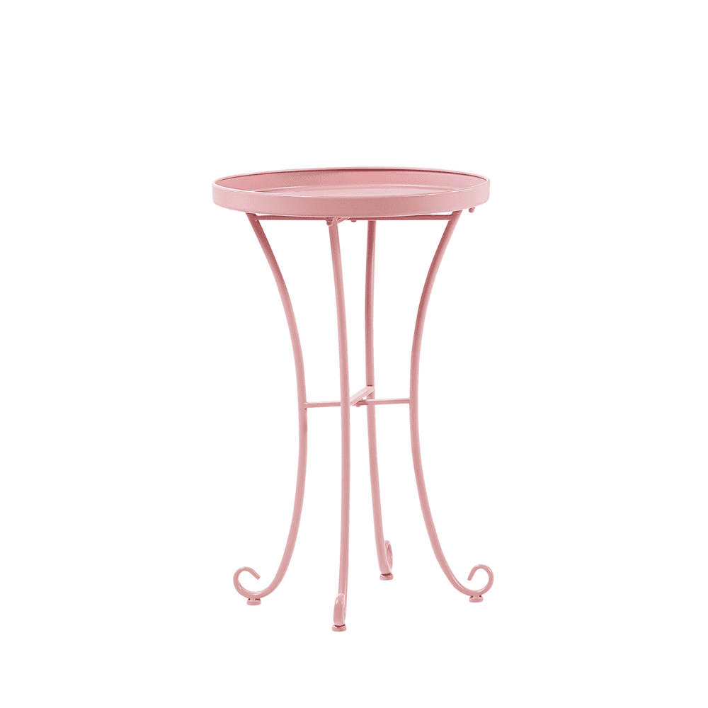 Beliani Záhradný stolík ružový CAVINIA