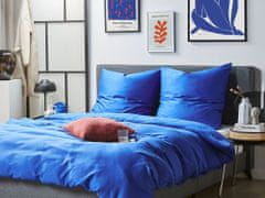 Beliani Posteľné obliečky z bavlneného saténu 200 x 220 cm modré HARMONRIDGE