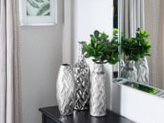 Beliani Dekoratívna keramická váza strieborná ARPAD