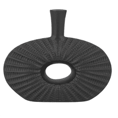 Beliani Dekoratívna keramická váza čierna ARWAD