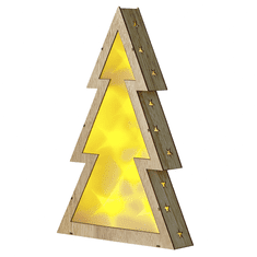 Beliani LED dekorácia vianočný stromček svetlé drevo JUVA