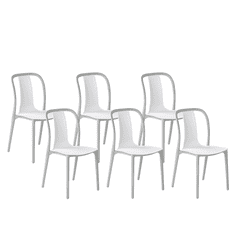 Beliani Sada 6 záhradných stoličiek bielej a sivej farby SPEZIA