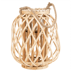 Beliani Dekoratívny lampáš 30 cm drevený MAURITIUS