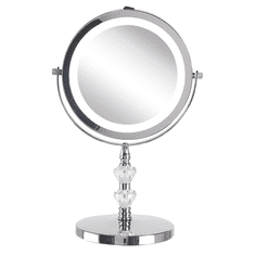 Beliani Kozmetické stolné zrkadlo s LED osvetlením ø 20 cm LAON