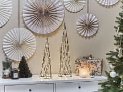 Beliani Sada 2 dekoratívnych vianočných stromčekov s LED svetlami čierna NEIDEN