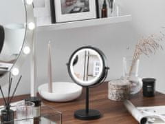 Beliani LED Makeup zrkadlo ø 17 cm TUCHAN čierne