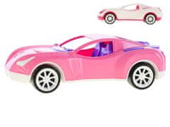 Mikro Trading Športové auto 38 cm voľný chod v sieťovej ružovej farbe