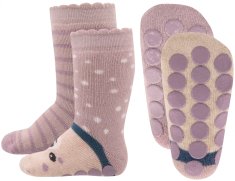 EWERS 2pack dievčenských protišmykových ponožiek ABS 225085_1 ružová 16-17