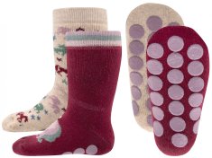 EWERS 2pack dievčenských protišmykových ponožiek ABS s jednorožcom 225087_1 ružová 18-19