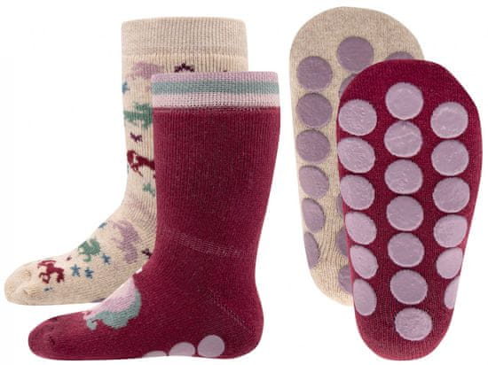 EWERS 2pack dievčenských protišmykových ponožiek ABS s jednorožcom 225087_1